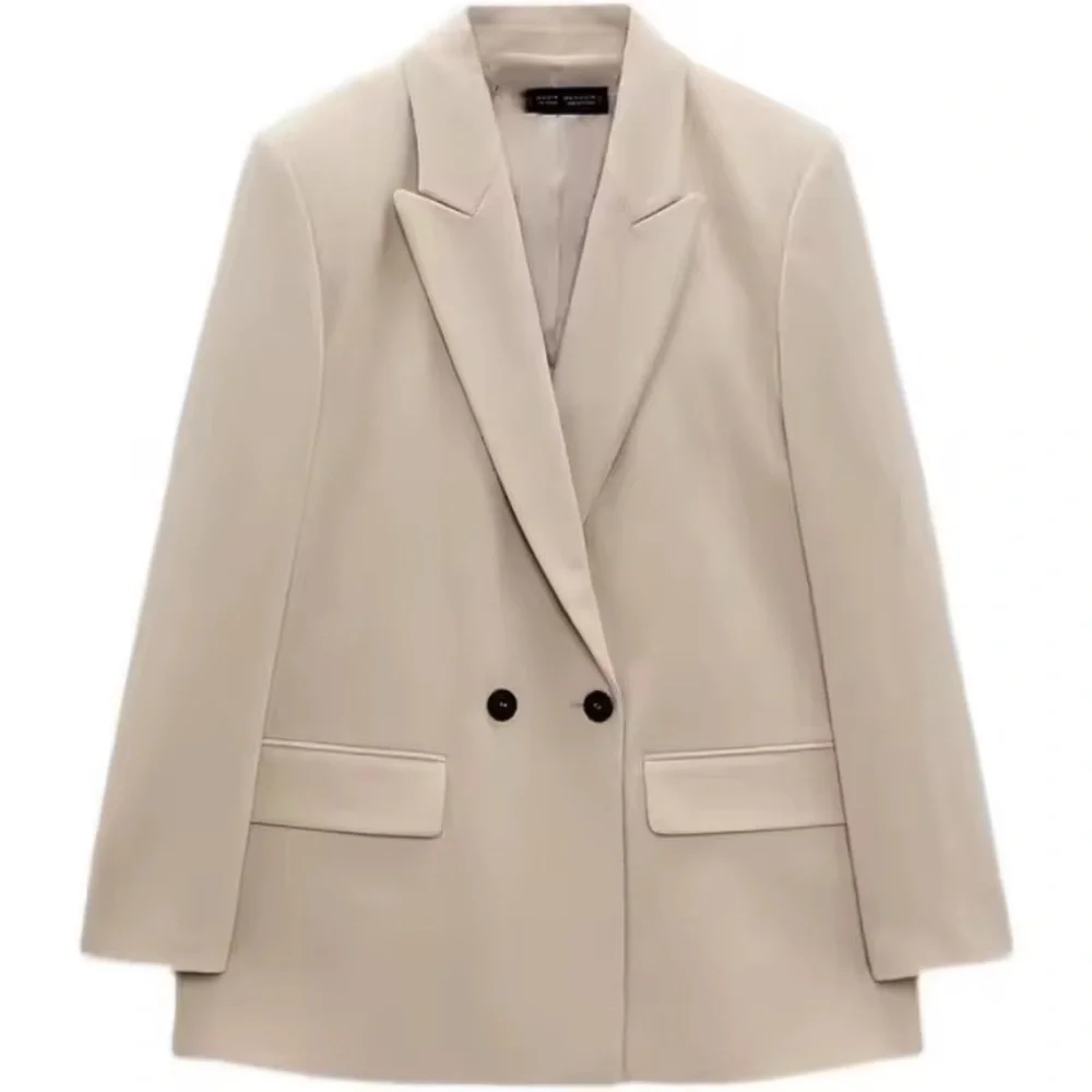 Classic Beige Women's Blazer - Picture 3 of 7